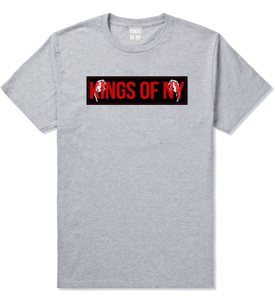 Red Girl Logo Print T-Shirt in Grey by Kings Of NY