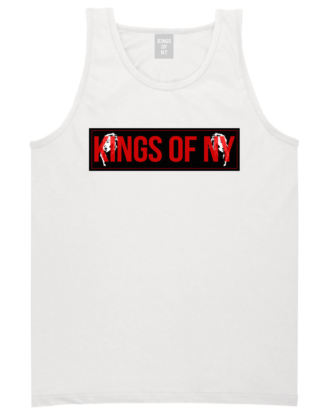 Red Girl Logo Print Tank Top in White by Kings Of NY