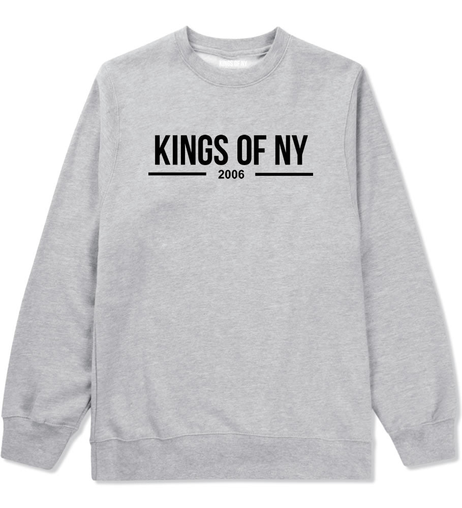 Kings Of NY 2006 Logo Lines Crewneck Sweatshirt in Grey By Kings Of NY