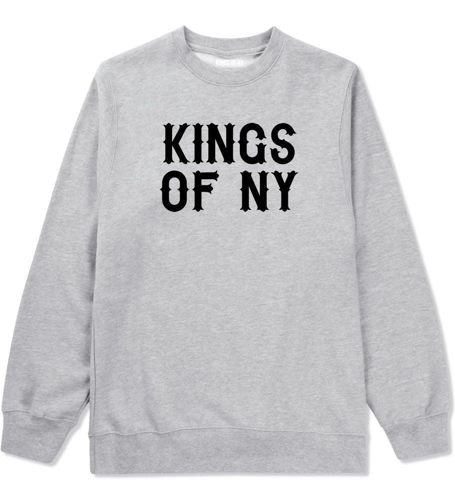 FALL15 Font Logo Print Boys Kids Crewneck Sweatshirt in Grey by Kings Of NY