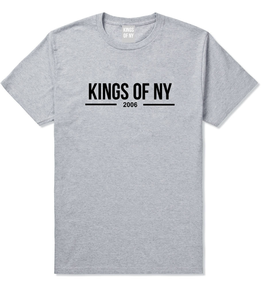 Kings Of NY 2006 Logo Lines Boys Kids T-Shirt in Grey By Kings Of NY
