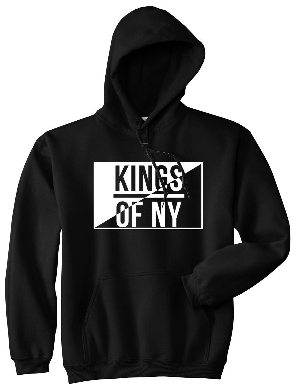 Kings Of NY Half Logo Pullover Hoodie Hoody in Black