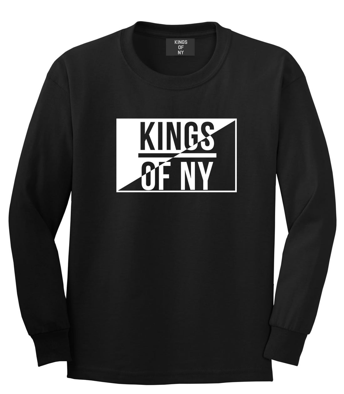 Kings Of NY Half Logo Long Sleeve T-Shirt in Black