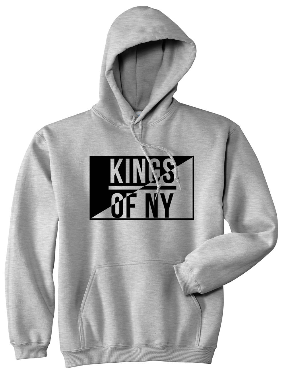 Kings Of NY Half Logo Pullover Hoodie Hoody in Grey