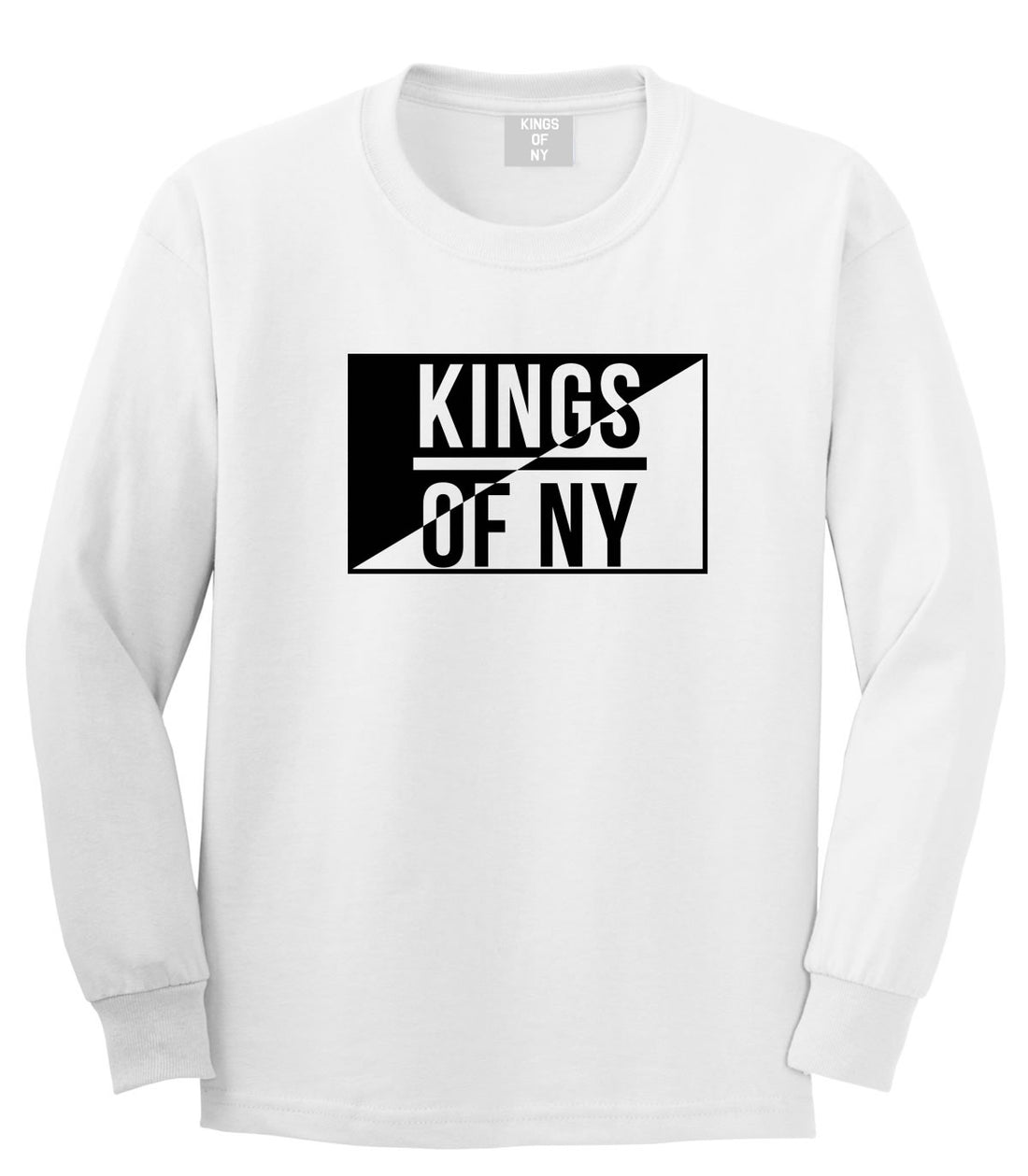 Kings Of NY Half Logo Long Sleeve T-Shirt in White