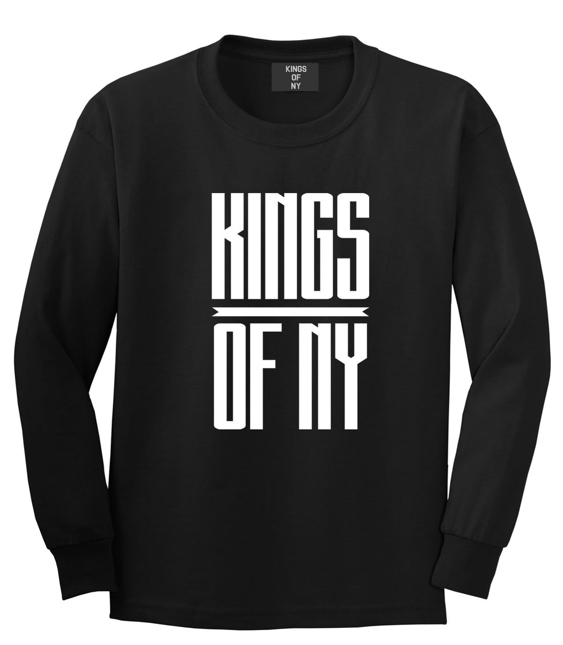 Kings Of NY Long Stretched Long Sleeve T-Shirt in Black