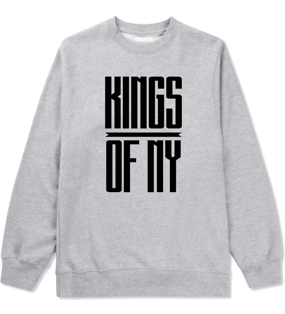 Kings Of NY Long Stretched Crewneck Sweatshirt in Grey