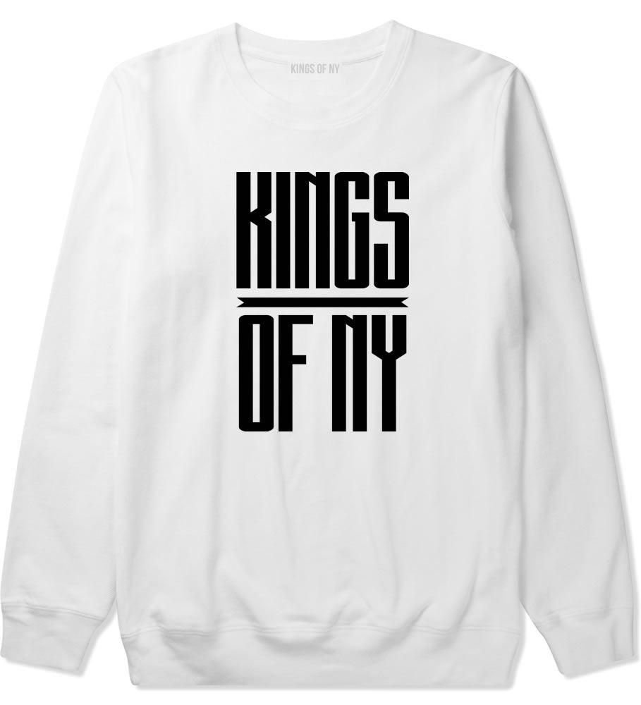 Kings Of NY Long Stretched Crewneck Sweatshirt in White