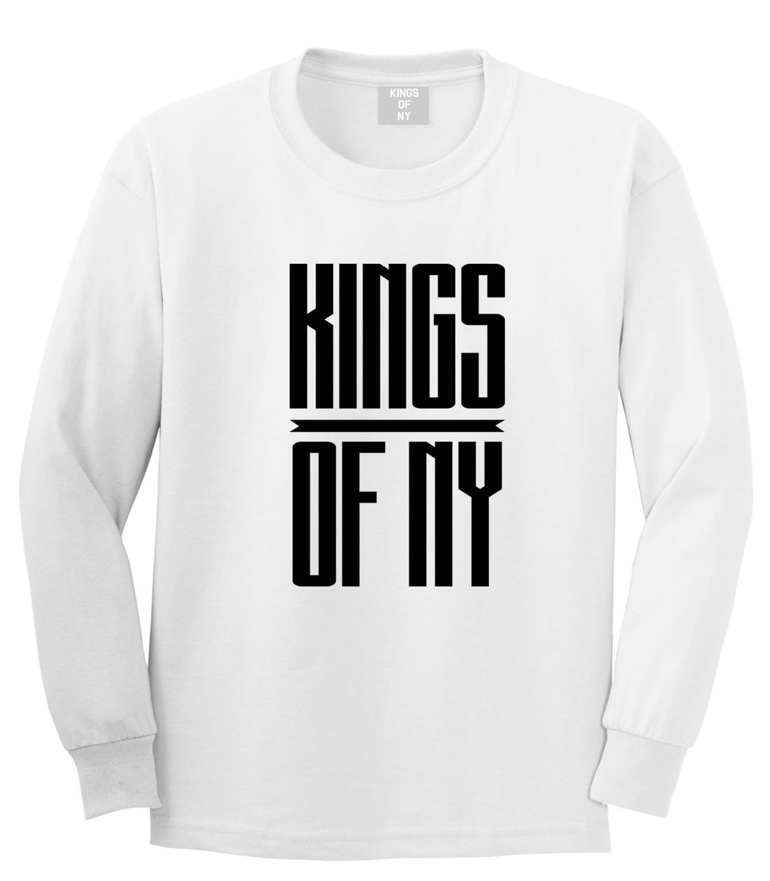Kings Of NY Long Stretched Long Sleeve T-Shirt in White