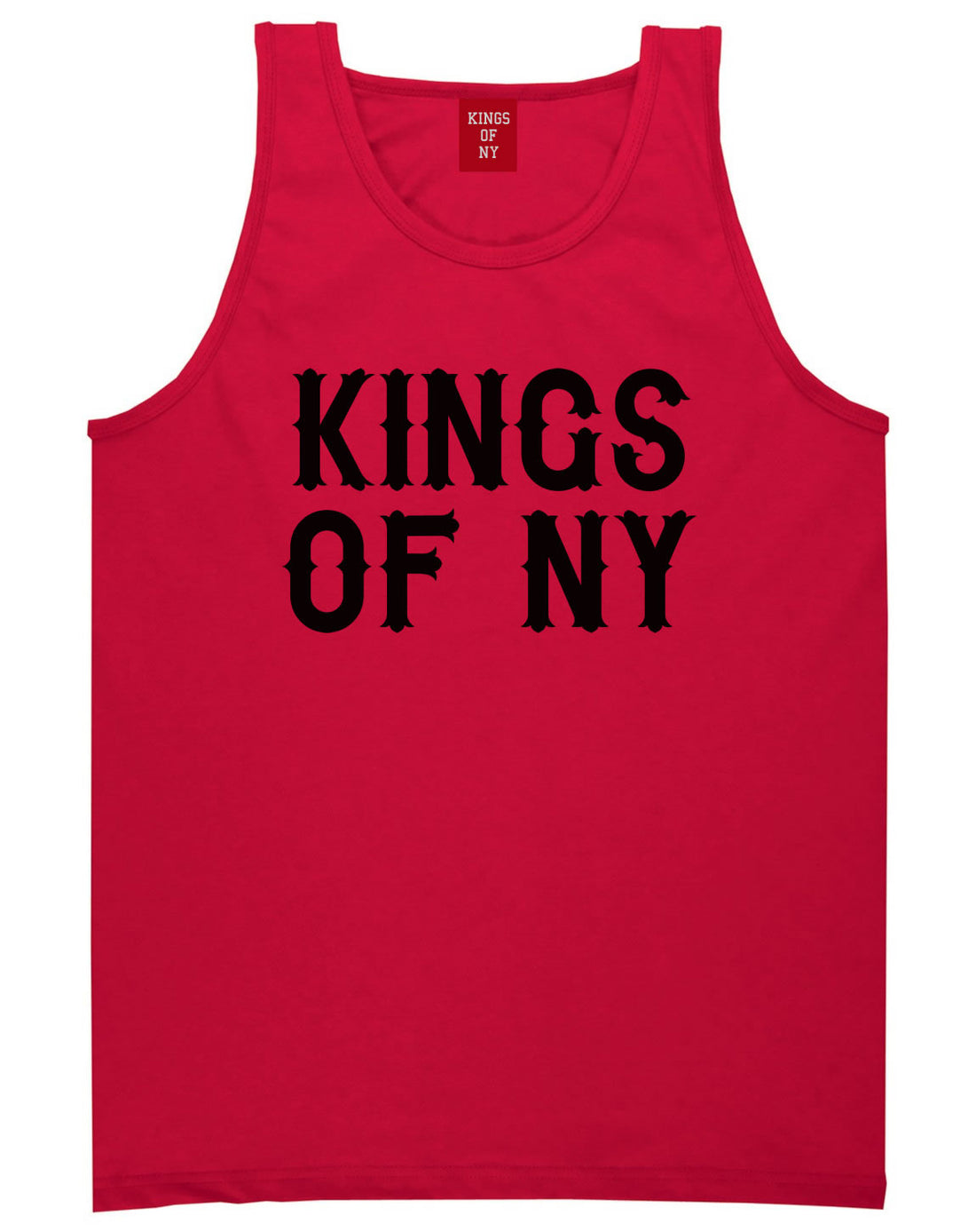 FALL15 Font Logo Print Tank Top in Red by Kings Of NY