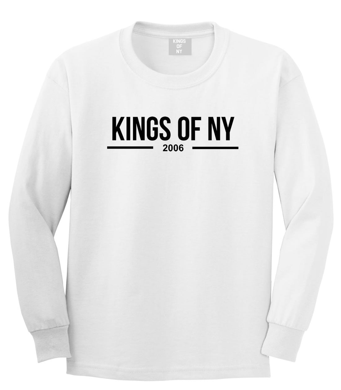 Kings Of NY 2006 Logo Lines Long Sleeve T-Shirt in White By Kings Of NY