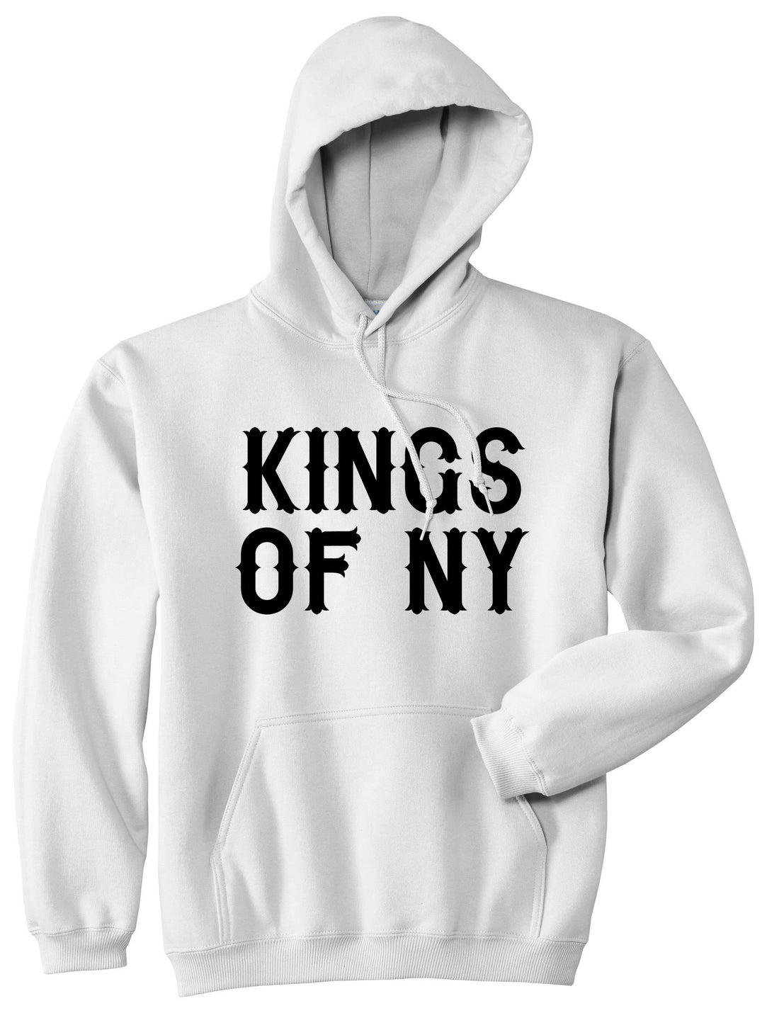 FALL15 Font Logo Print Pullover Hoodie Hoody in White by Kings Of NY