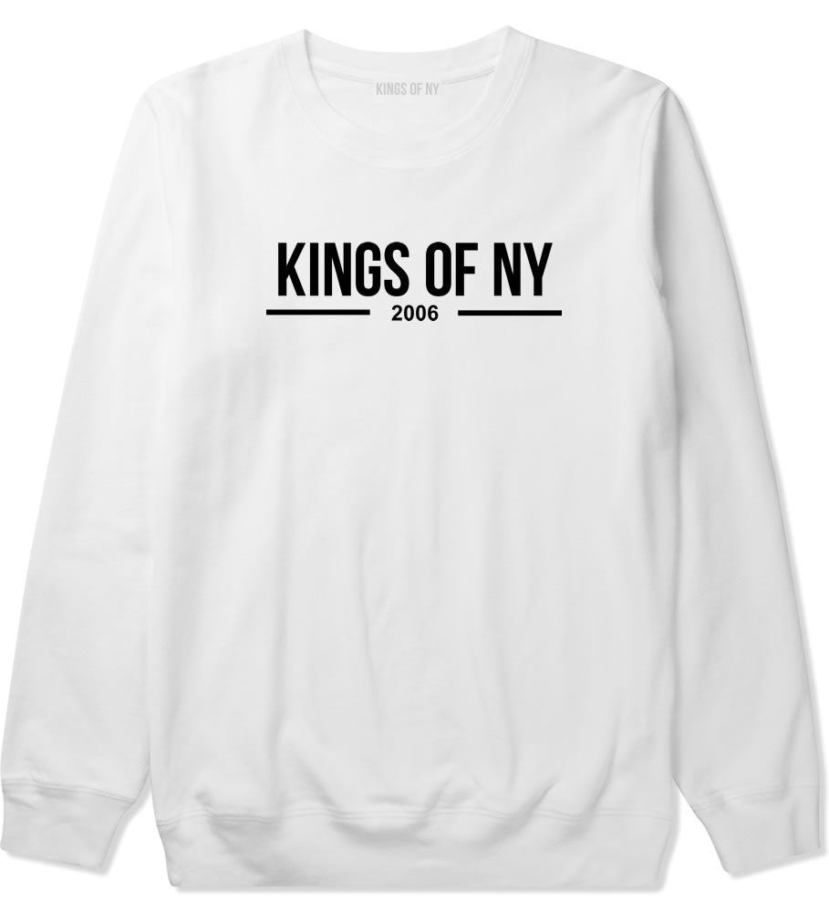 Kings Of NY 2006 Logo Lines Crewneck Sweatshirt in White By Kings Of NY
