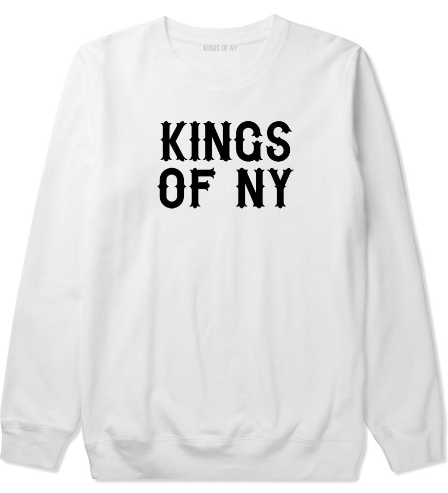 FALL15 Font Logo Print Boys Kids Crewneck Sweatshirt in White by Kings Of NY