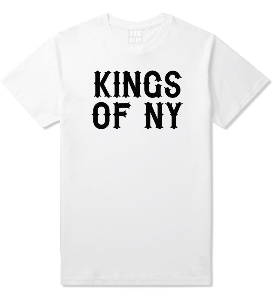 FALL15 Font Logo Print T-Shirt in White by Kings Of NY