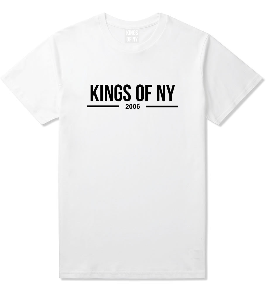 Kings Of NY 2006 Logo Lines Boys Kids T-Shirt in White By Kings Of NY