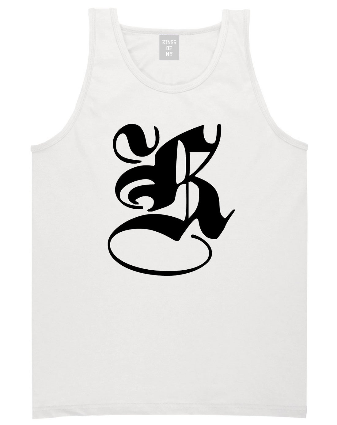 Kings Of NY K Gothic Style Tank Top in White