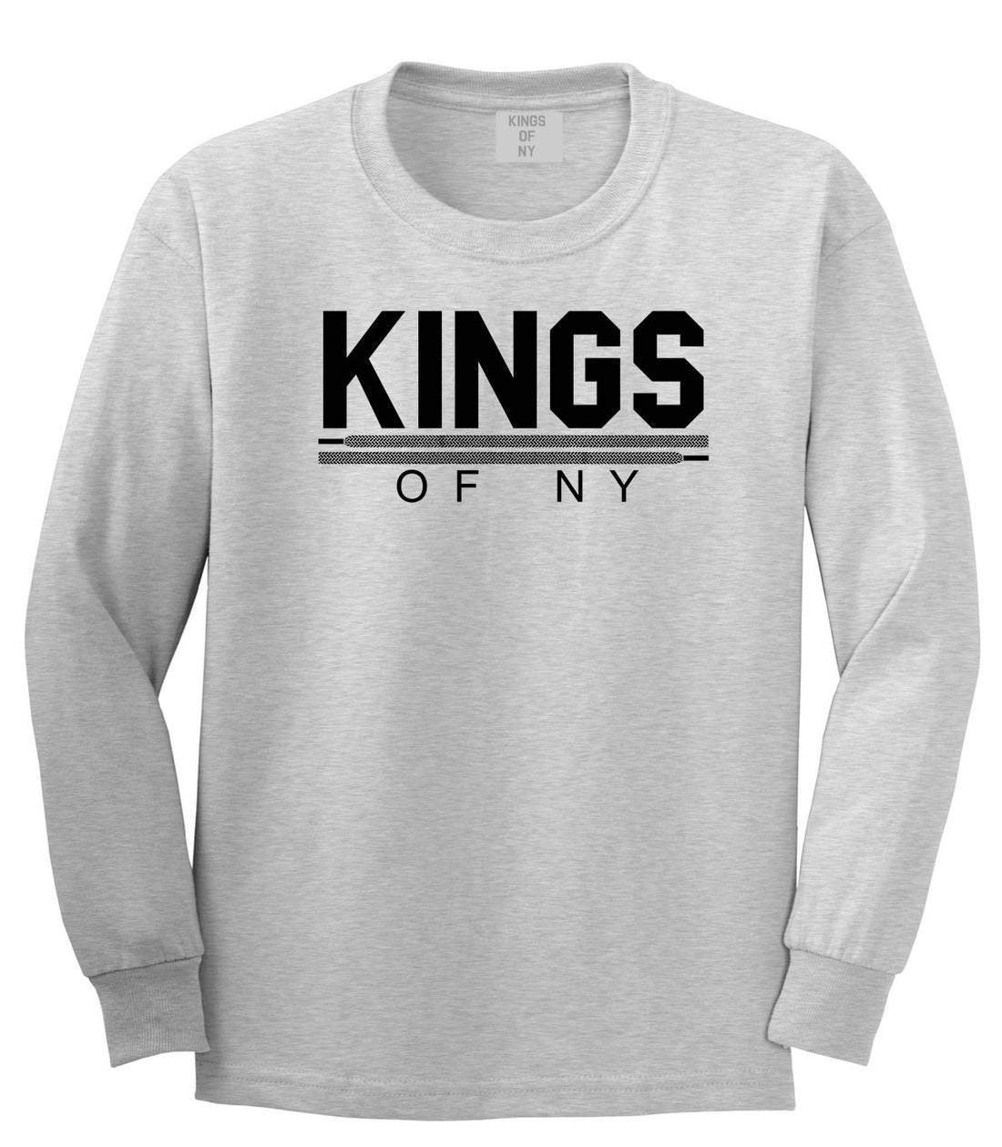 Kings Of NY Laces Long Sleeve T-Shirt in Grey By Kings Of NY
