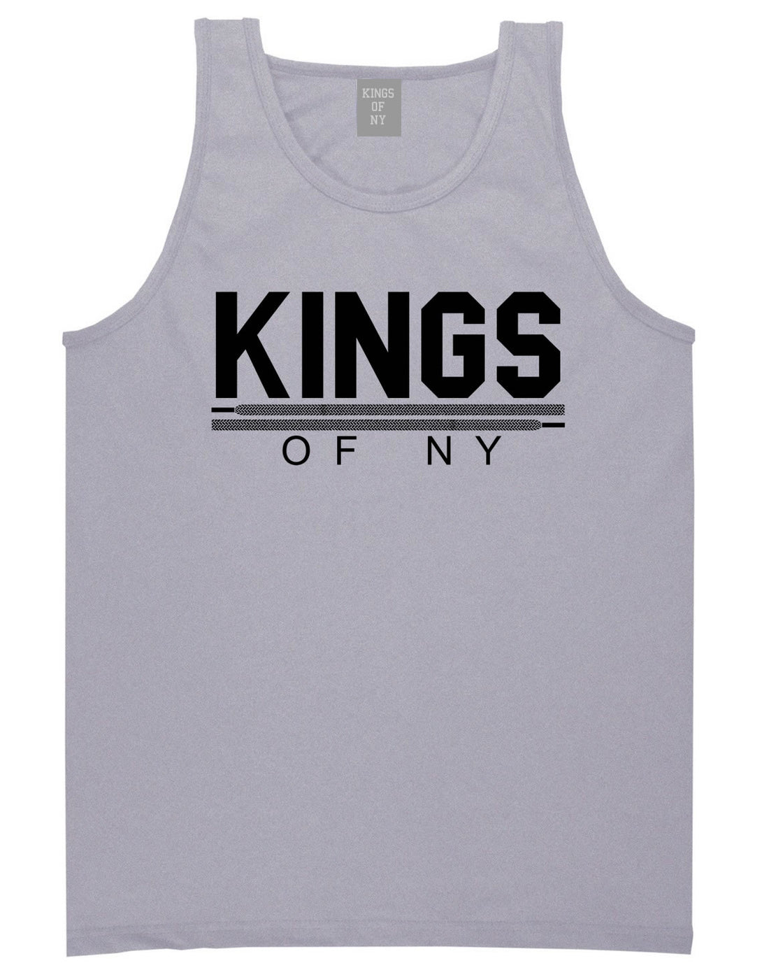 Kings Of NY Laces Tank Top in Grey By Kings Of NY