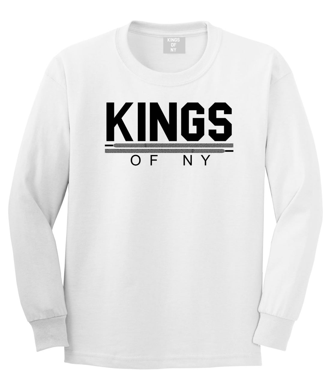 Kings Of NY Laces Long Sleeve T-Shirt in White By Kings Of NY
