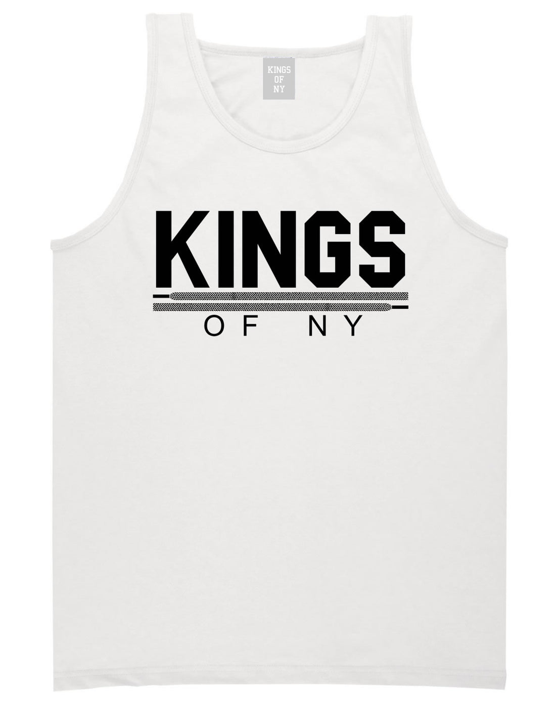 Kings Of NY Laces Tank Top in White By Kings Of NY