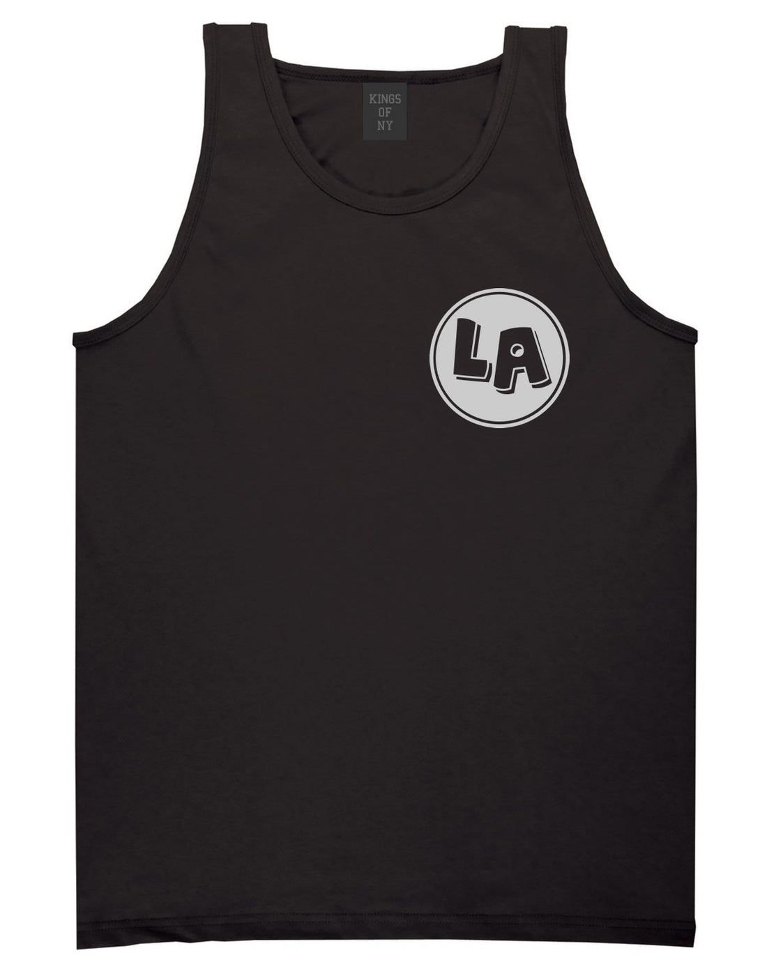 LA Circle Chest Los Angeles Tank Top in Black By Kings Of NY