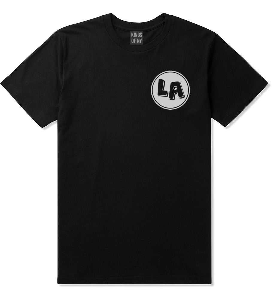 LA Circle Chest Los Angeles T-Shirt in Black By Kings Of NY