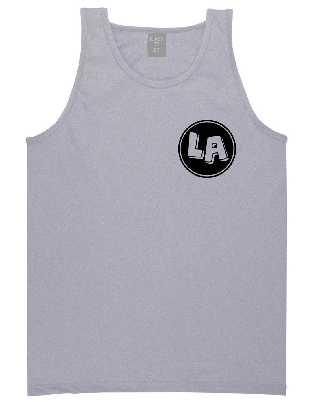 LA Circle Chest Los Angeles Tank Top in Grey By Kings Of NY