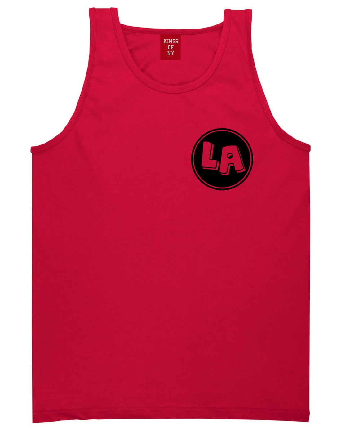 LA Circle Chest Los Angeles Tank Top in Red By Kings Of NY