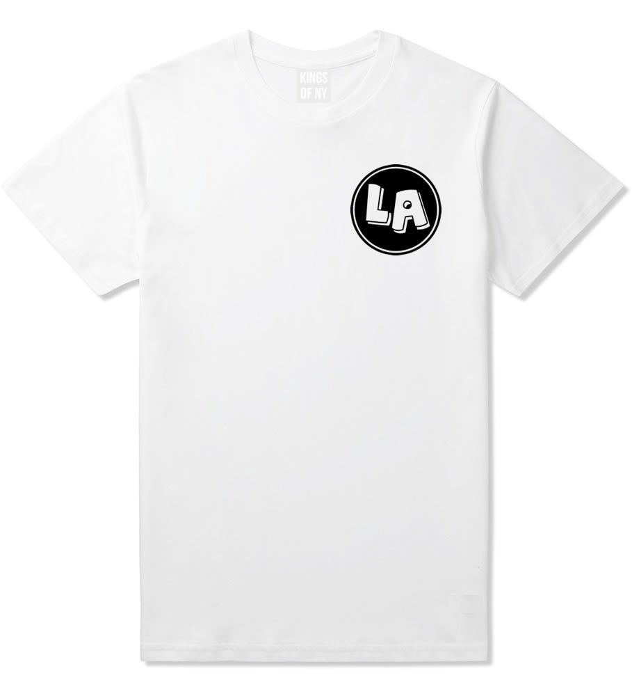 LA Circle Chest Los Angeles T-Shirt in White By Kings Of NY
