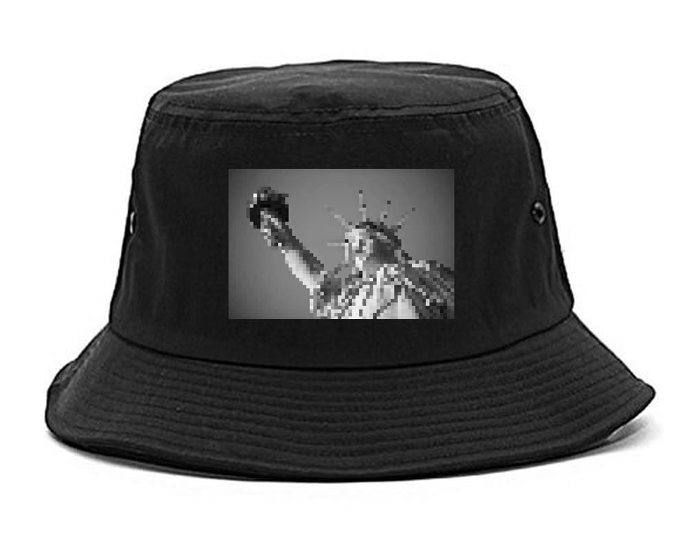 Statue Of Liberty Pixelated Bucket Hat in Black by Kings Of NY