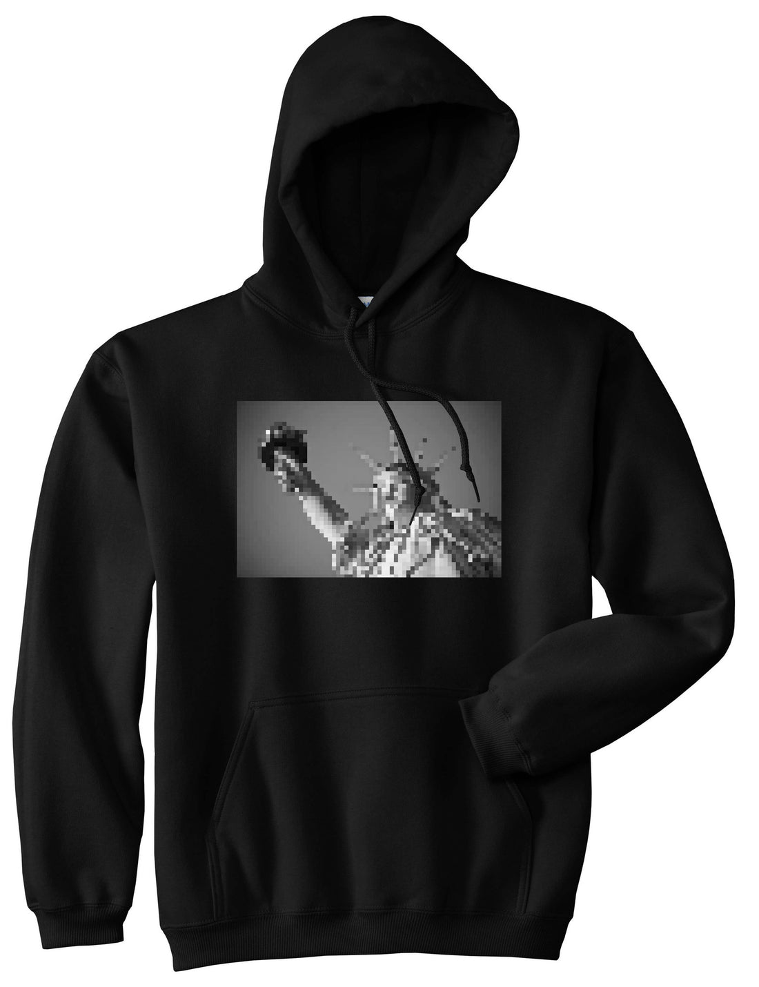Statue Of Liberty Pixelated Pullover Hoodie Hoody in Black by Kings Of NY