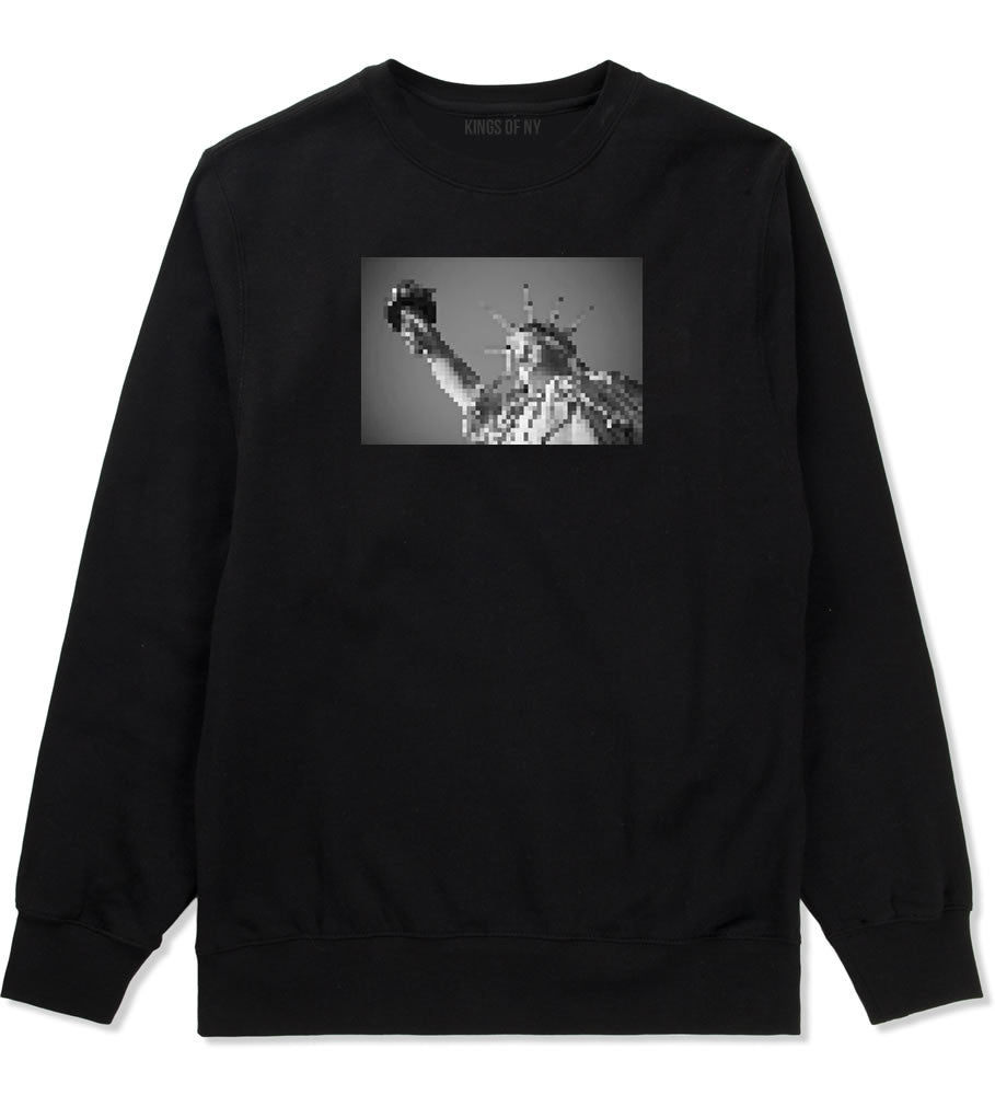 Statue Of Liberty Pixelated Crewneck Sweatshirt in Black by Kings Of NY