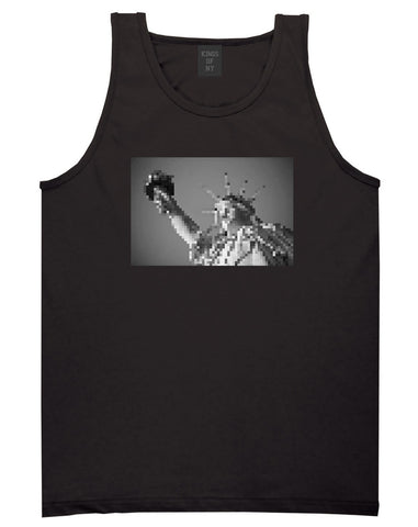 Statue Of Liberty Pixelated Tank Top in Black by Kings Of NY