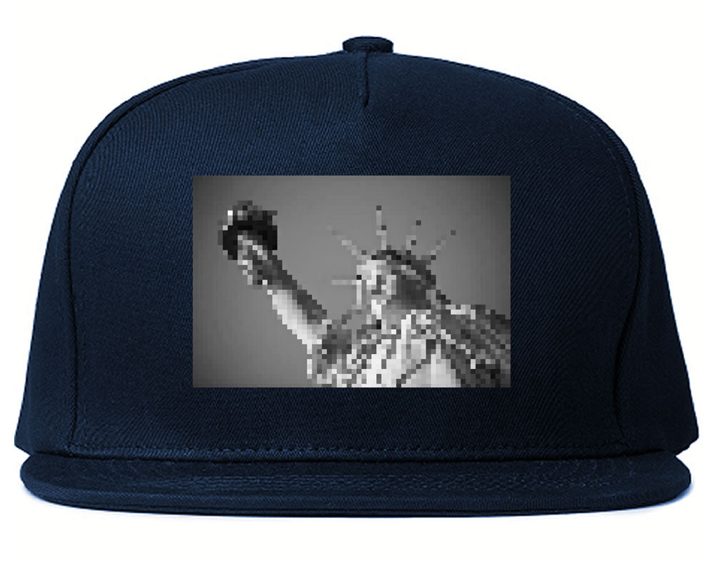 Statue Of Liberty Pixelated Snapback Hat in Blue by Kings Of NY