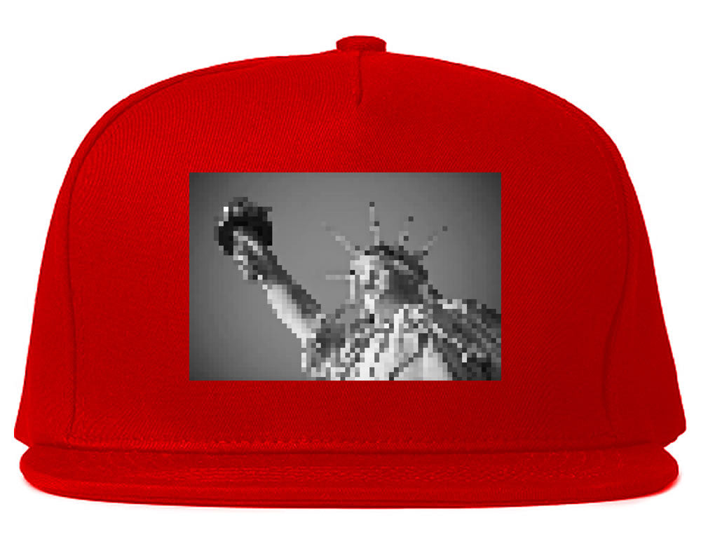 Statue Of Liberty Pixelated Snapback Hat in Red by Kings Of NY