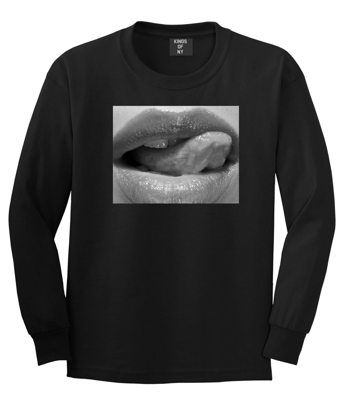 Togue Licking Lips Long Sleeve T-Shirt By Kings Of NY