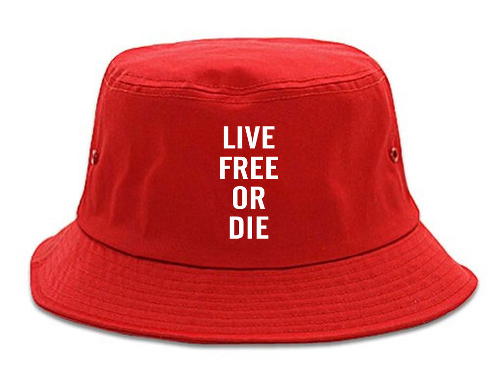 Live Free Or Die Bucket Hat in Red By Kings Of NY