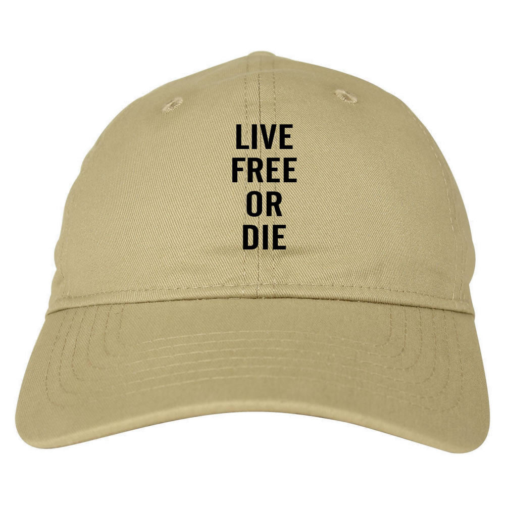 Live Free Or Die Dad Hat in Tan By Kings Of NY