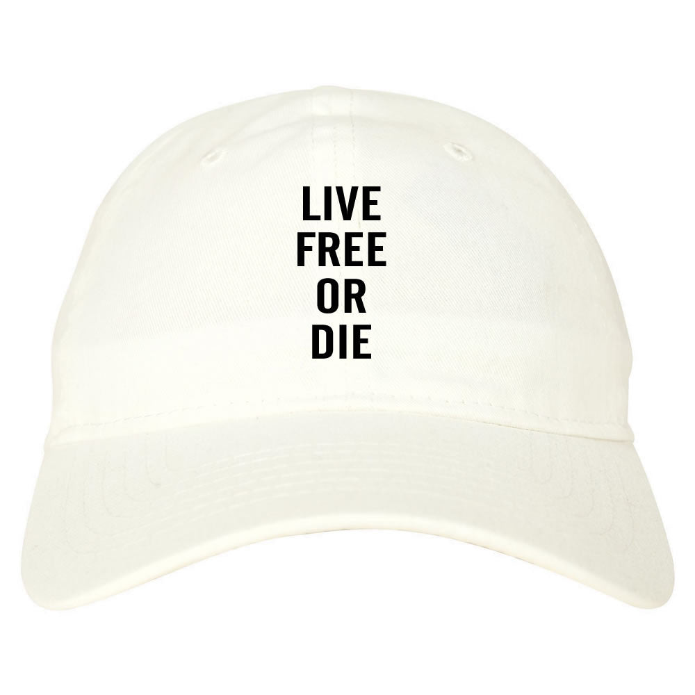 Live Free Or Die Dad Hat in White By Kings Of NY