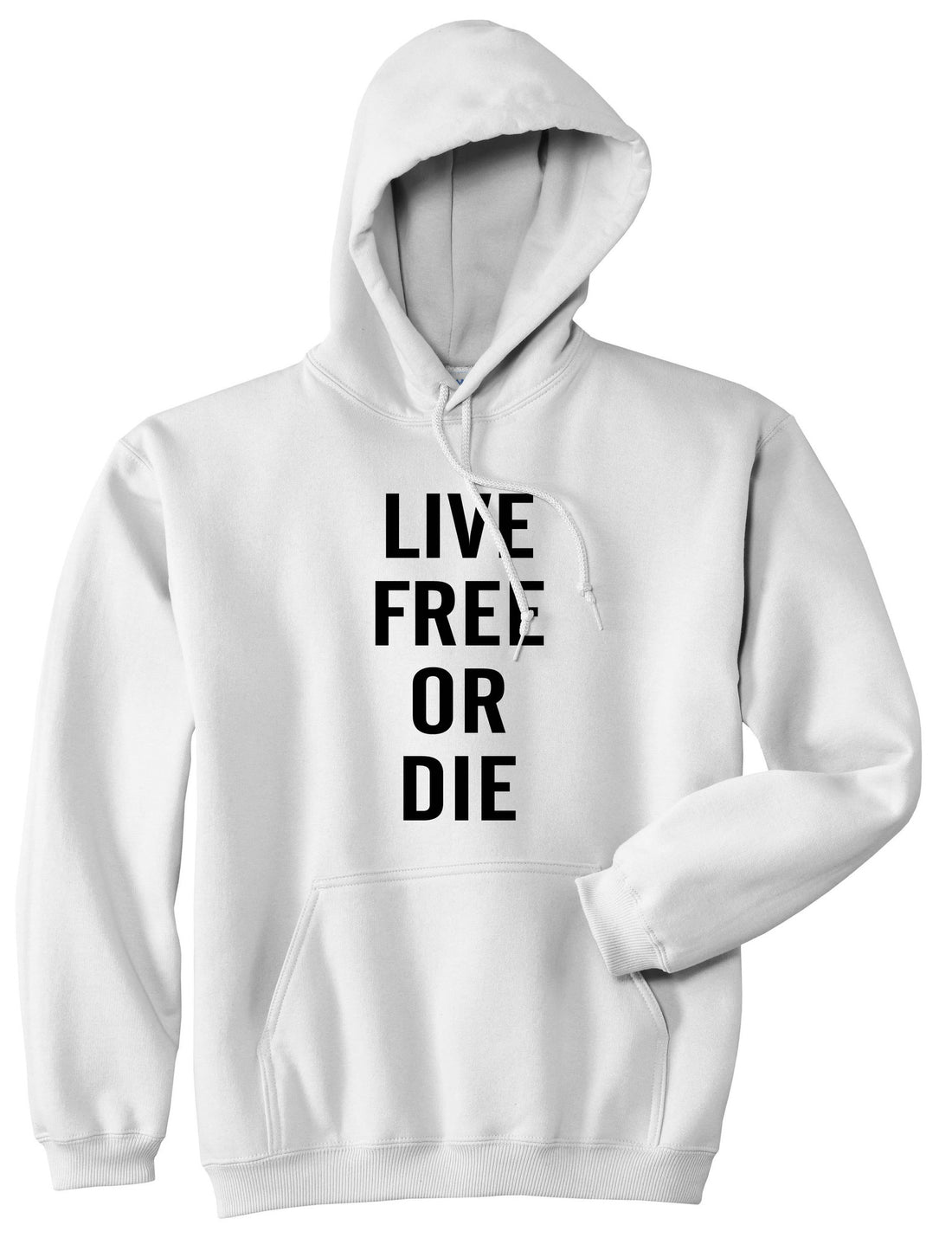 Live Free Or Die Pullover Hoodie in White By Kings Of NY