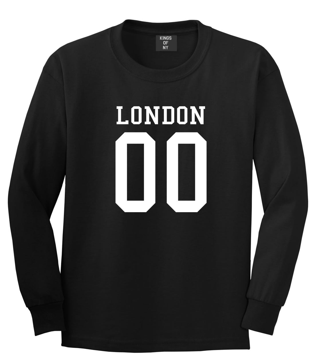 London Team 00 Jersey Long Sleeve T-Shirt in Black By Kings Of NY