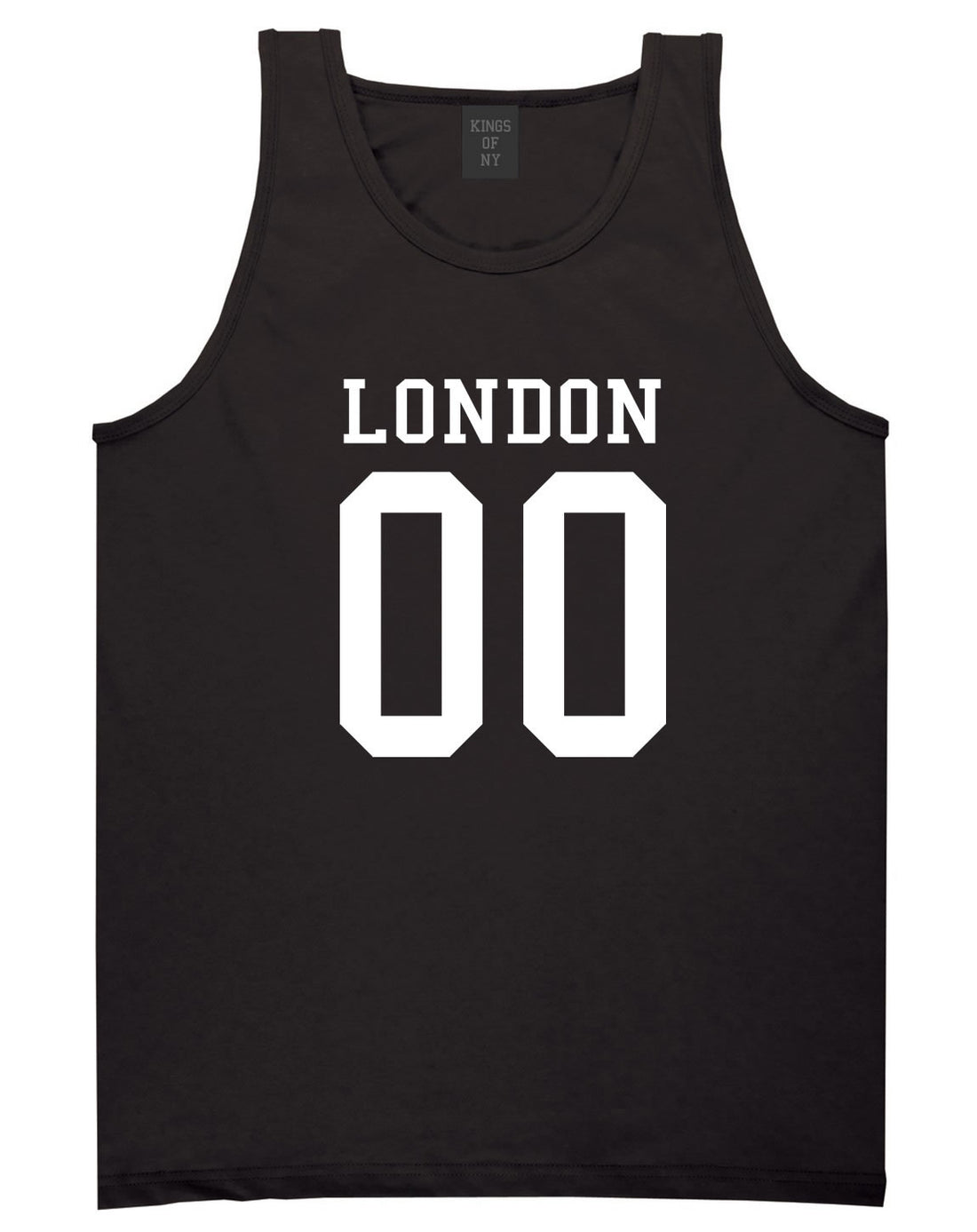 London Team 00 Jersey Tank Top in Black By Kings Of NY