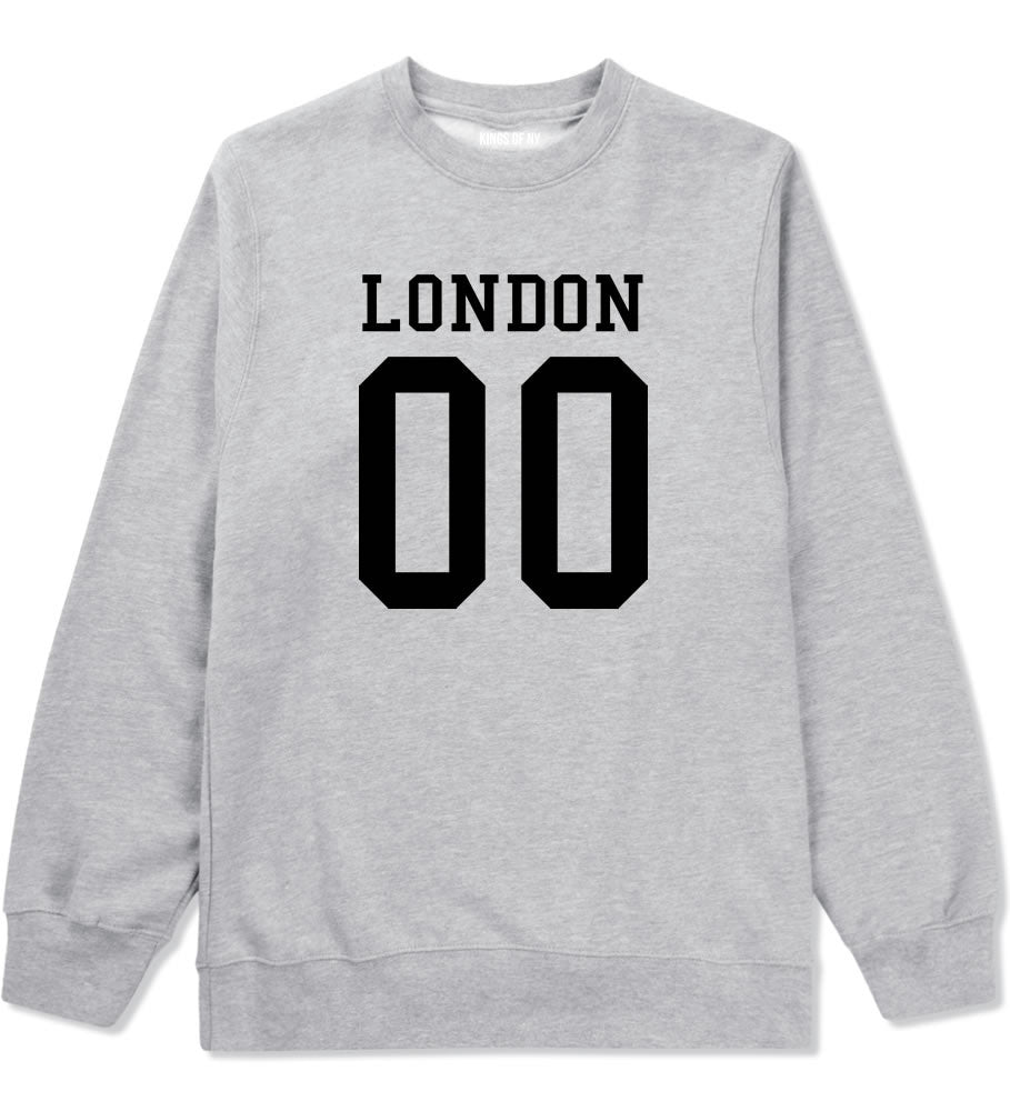London Team 00 Jersey Crewneck Sweatshirt in Grey By Kings Of NY