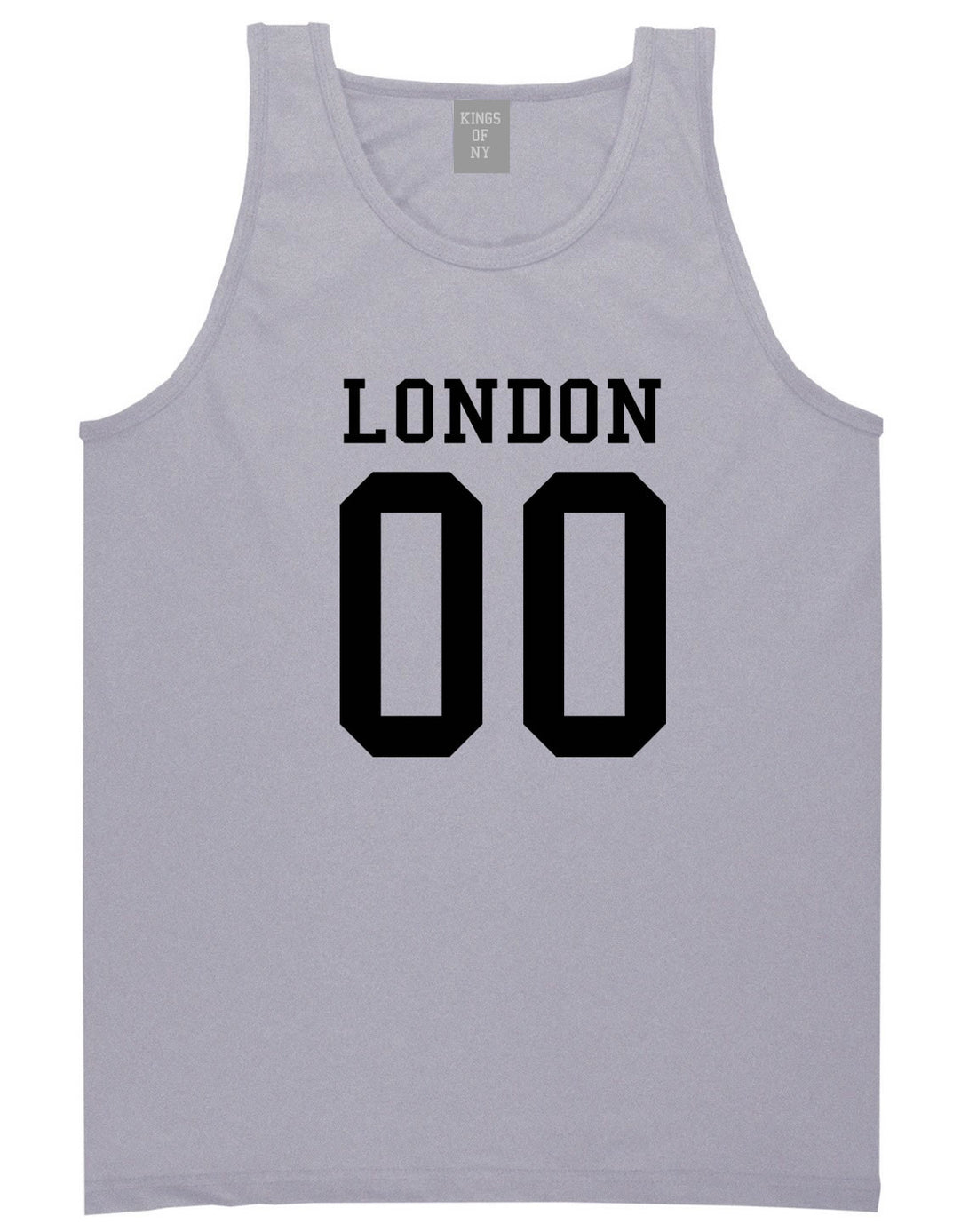 London Team 00 Jersey Tank Top in Grey By Kings Of NY