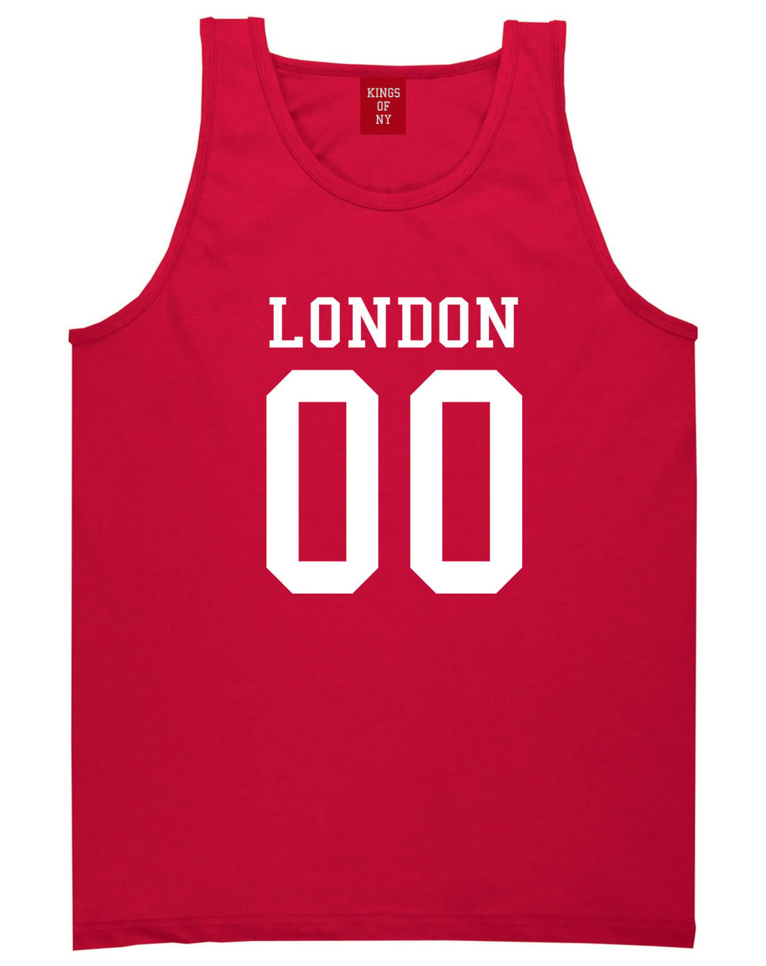 London Team 00 Jersey Tank Top in Red By Kings Of NY