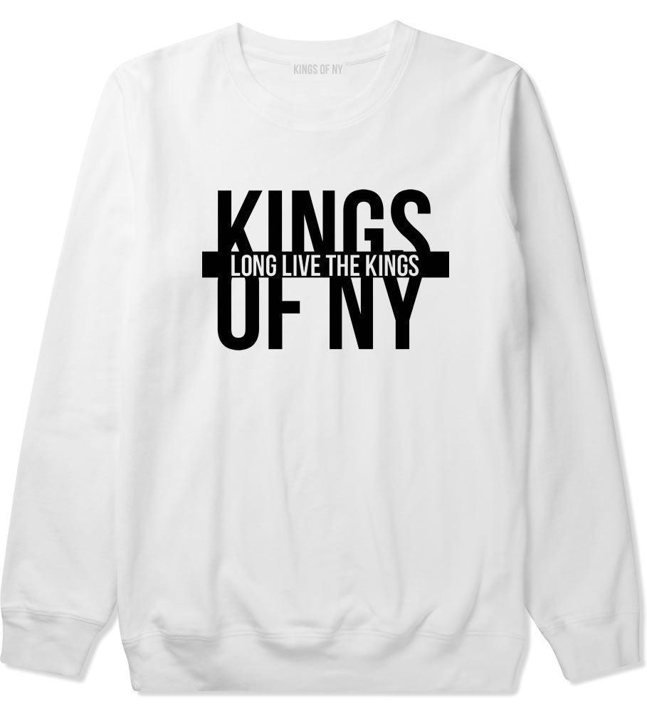 Long Live the Kings Crewneck Sweatshirt in White by Kings Of NY