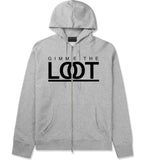 Gimme The Loot  Zip Up Hoodie in Grey By Kings Of NY