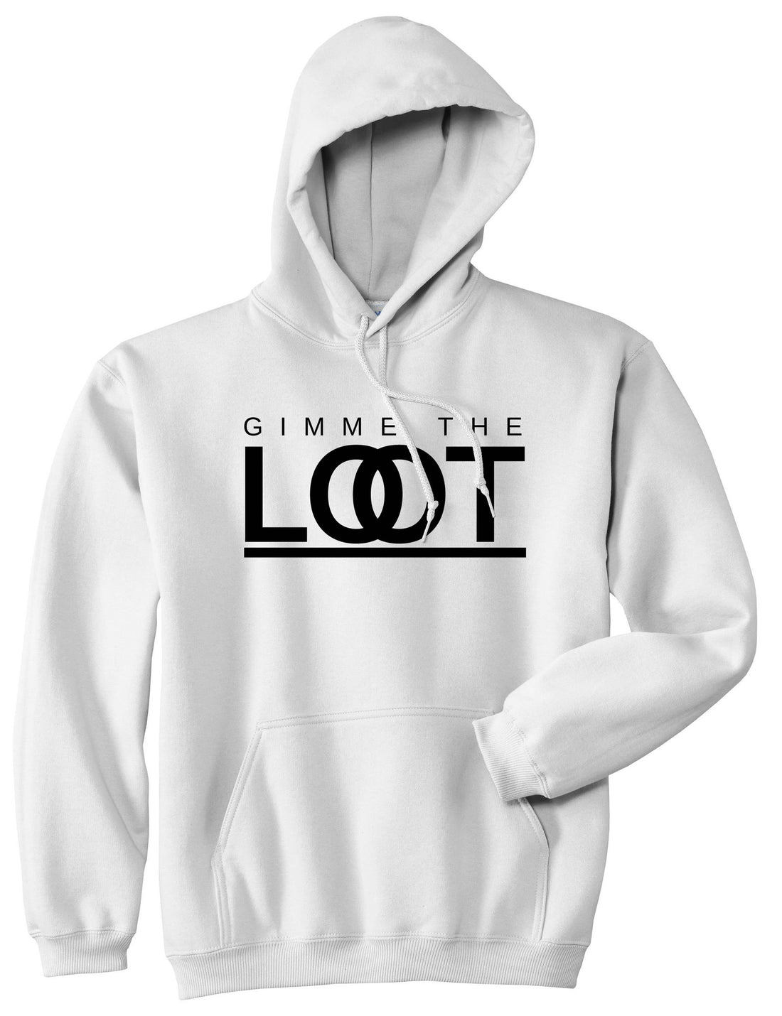 Gimme The Loot  Pullover Hoodie in White By Kings Of NY
