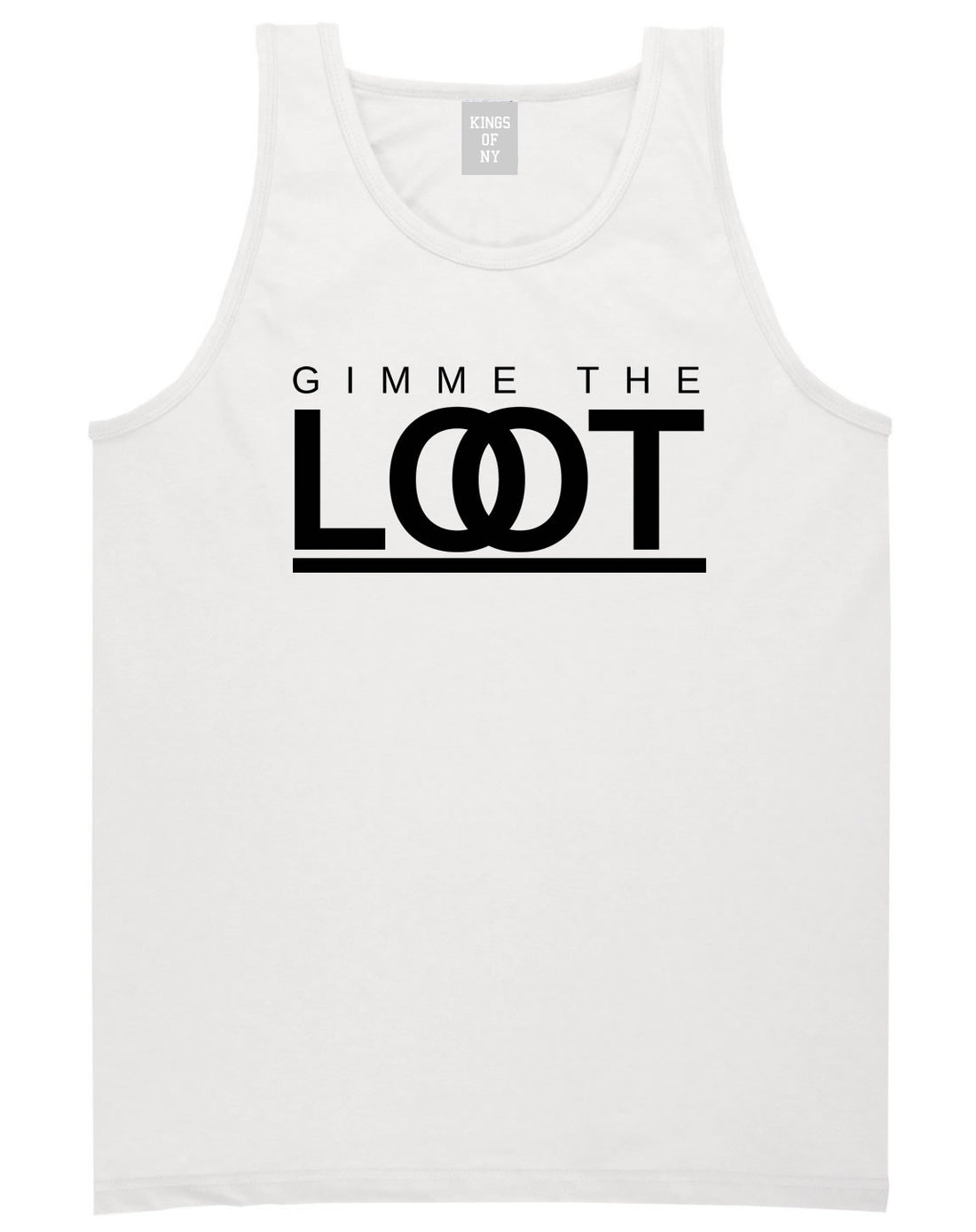 Gimme The Loot  Tank Top in White By Kings Of NY